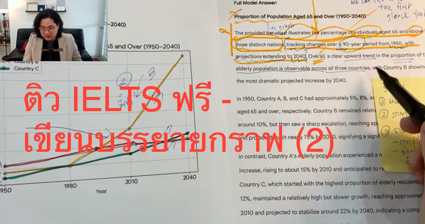 ติวฟรี คลิปที่ 3 - เทคนิคพิชิต IELTS Writing Task 1 เขียนบรรยายกราฟให้คะแนนพุ่ง (ตอนที่ 2)